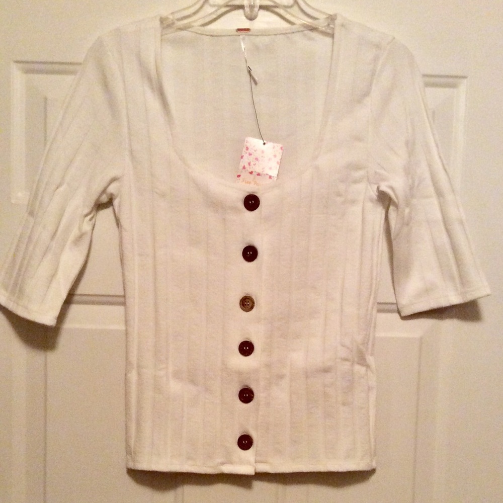FREE PEOPLE Central Park Cardi NWT SZ S & M White - Picture 5 of 8